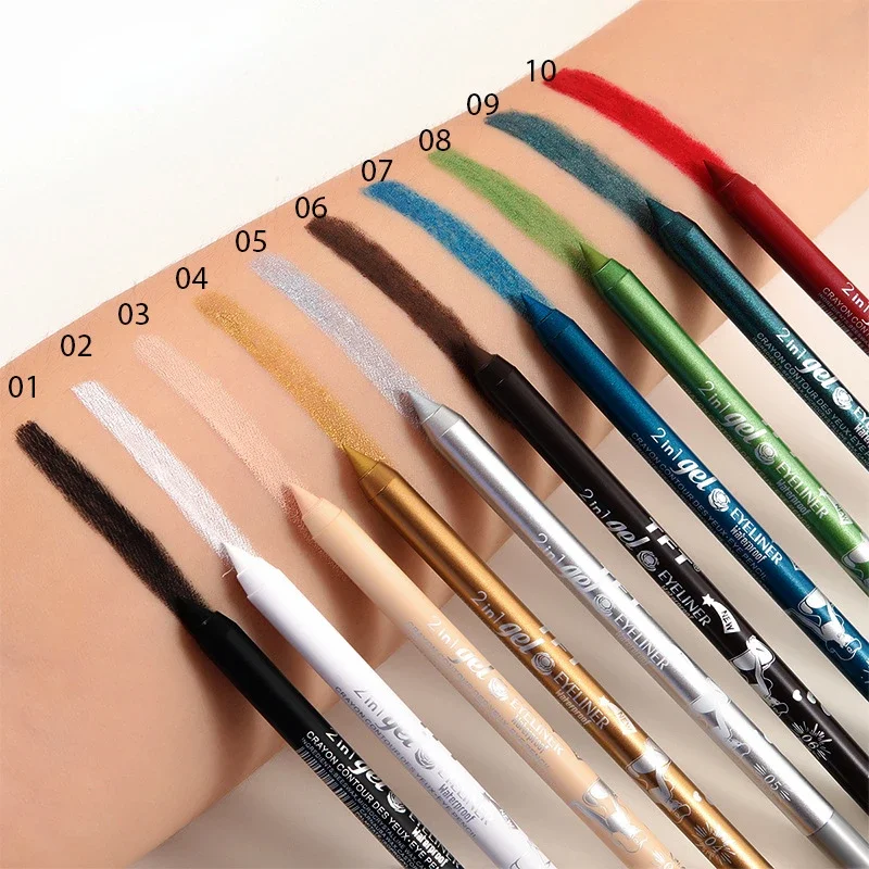 New Waterproof Color Eyeliner Gel Dark Color Red Blue Green White Halloween Party Makeup Eye Liner Pencils Delineador Beauty