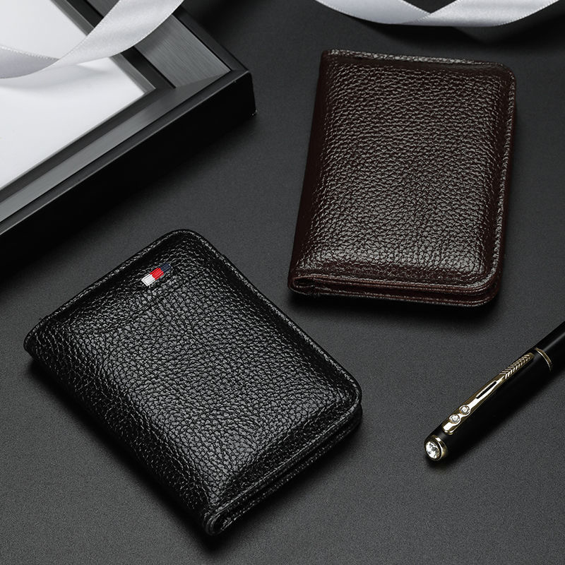 Luxury Men Card Holder Leather Thin Mini Men's Wallet Small Pocket Purse Women Bank Credit Card Holder for Men Card Wallets