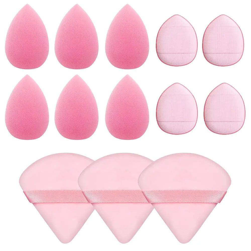 13 PSC Beauty Puff Set Large Beauty Blending Blender Spong 3 corners velvet puff Finger Puff Makeup Foundation makeup tool 240620