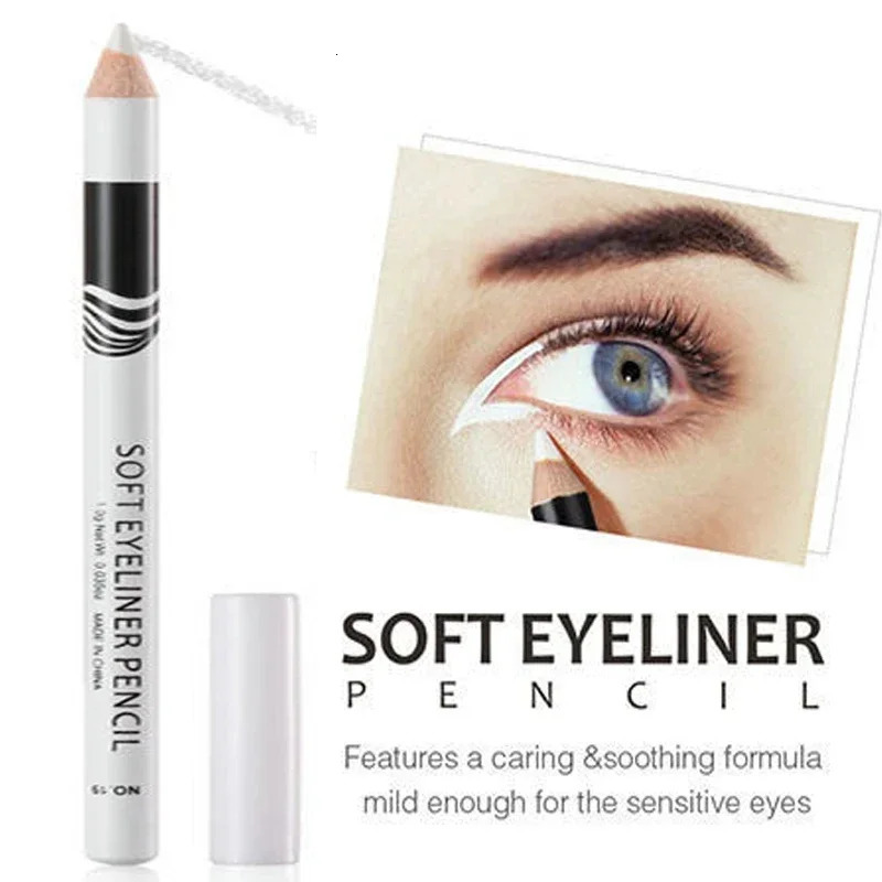 1PC White Eyeliner Makeup Lasting Smooth Easy To Wear Eyes Brightener Waterproof Fashion Eyes Liner Pencils Eye Makeup Tools 240620