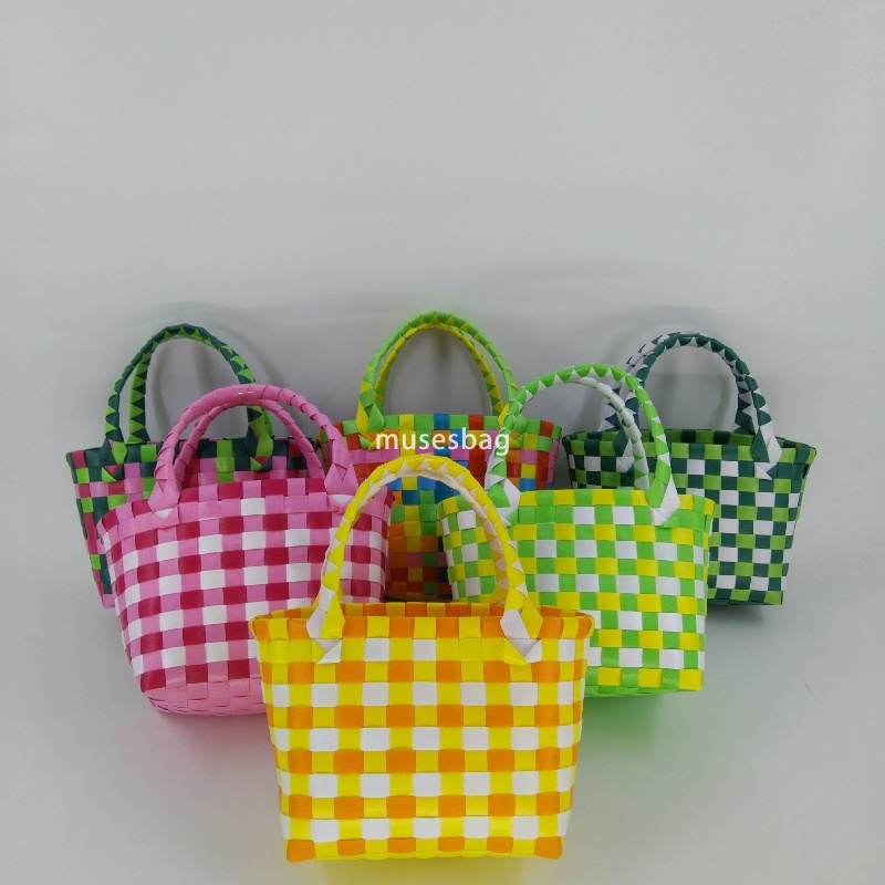 Designer Ladies Fashion Classic Casual Multi functional Hot selling Small Cabbage Basket PVC Woven Bag Open Hand Carrying Small Bag with Hand Gift