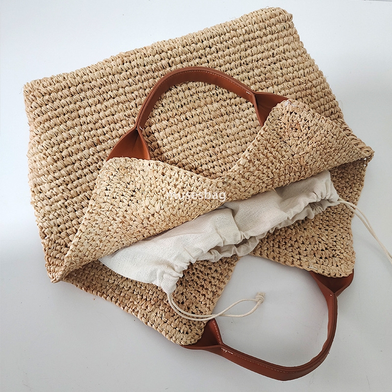 Designer Women's High Quality Instagram European and American Retro Practical Large Capacity Woven Bag Fashion Handbag Summer New Vacation Beach 