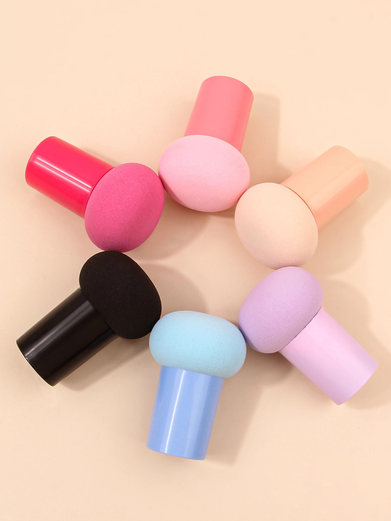 6PCS Lovely Mushroom Head Cosmetic Dual Purpose Soft Powder Puff Blending Foundation Concealer Make Up Sponge 240620