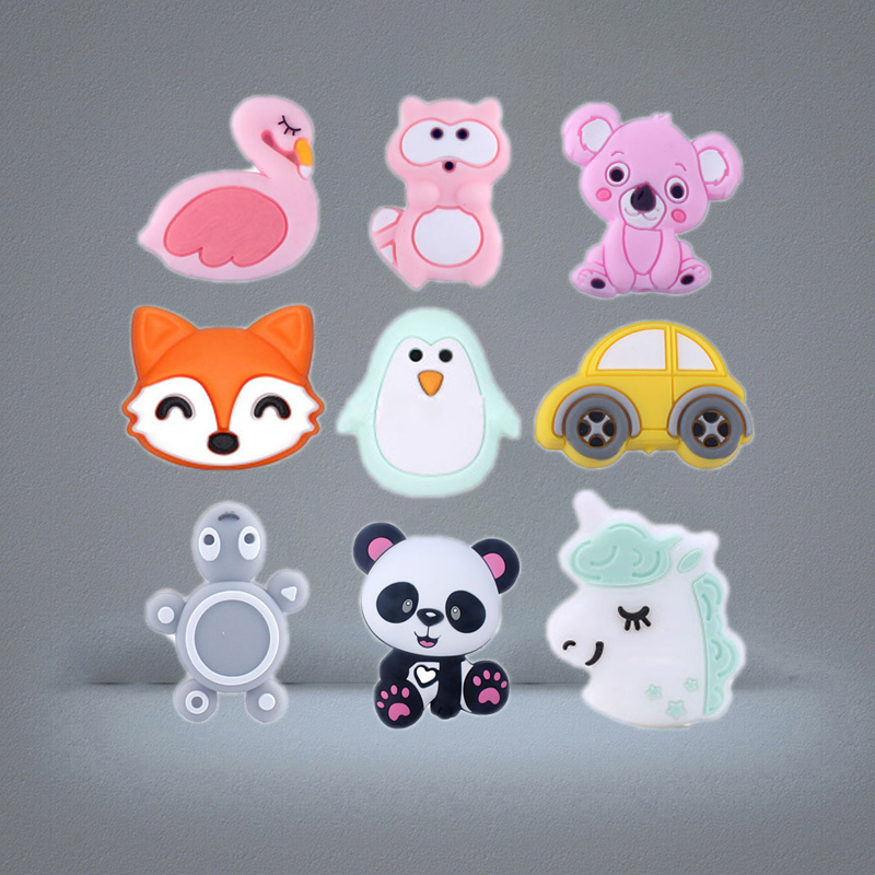 49 Styles 3cm Silicone Beads for DIY Baby Teethers Necklace Accessories grade BPA Animal Toddler teether M1960