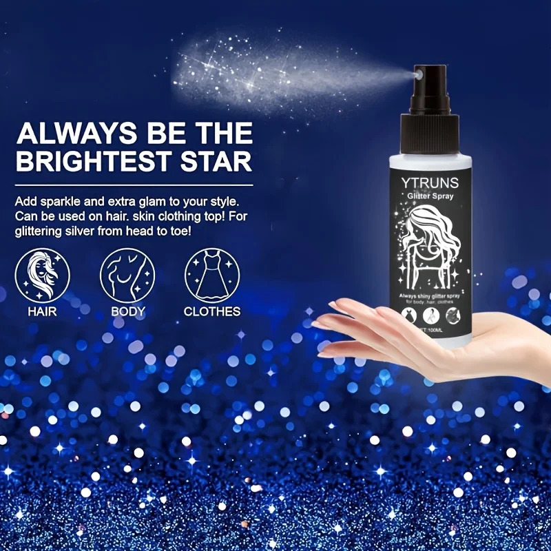 100ml high gloss glitter spray can be used for body/hair/clothes 240620