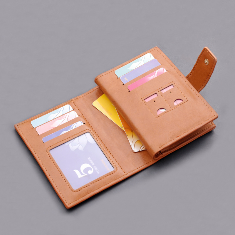 Zipper Wallet Men's Short Multi-card Buckle Wallet Multifunctional Leather Grey Purse Wholesale Money Bag Luxury Wallet