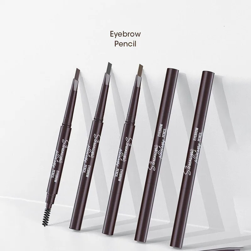 5 Colors Eyebrow Cosmetics Pencil Waterproof Double-headed Eyebrow Tattoo Natural Long Lasting Makeup Paint Eyebrow Pencil 240620