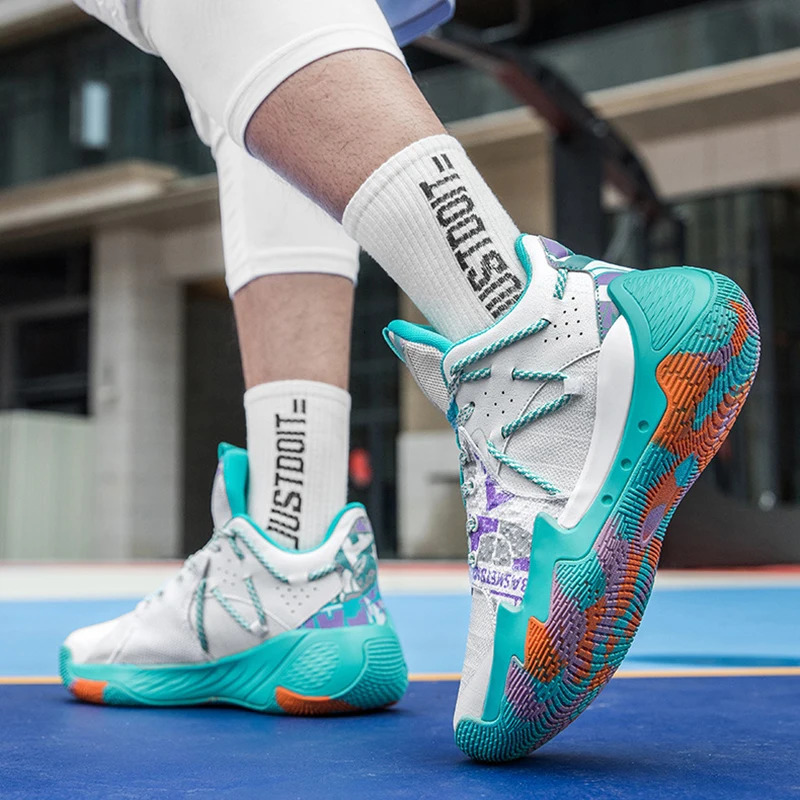 Mesh Black Mens Cut Mid Sneakers Women Cushioned Non Slip Outdoor Basketball Shoes Sport Boots