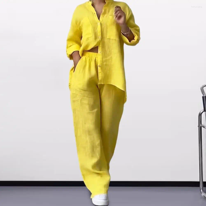 Two Piece Pants Stand-Up Collar Outfit: Versatile Homewear Set For Comfortable Chic Commute