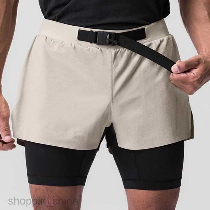 Men's Shorts New casual sports shorts for men's quarter pants with elastic double layered running and fitness on all sides