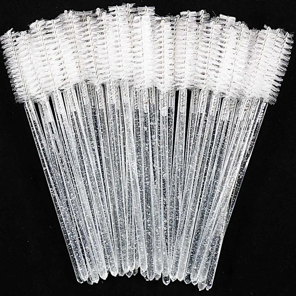 50pcs Disposable Eyelash Brushes Extension Crystal Eyebrow Brush Mascara Wand Eye Lashes Cosmetic Tool Set Makeup Beauty 240620