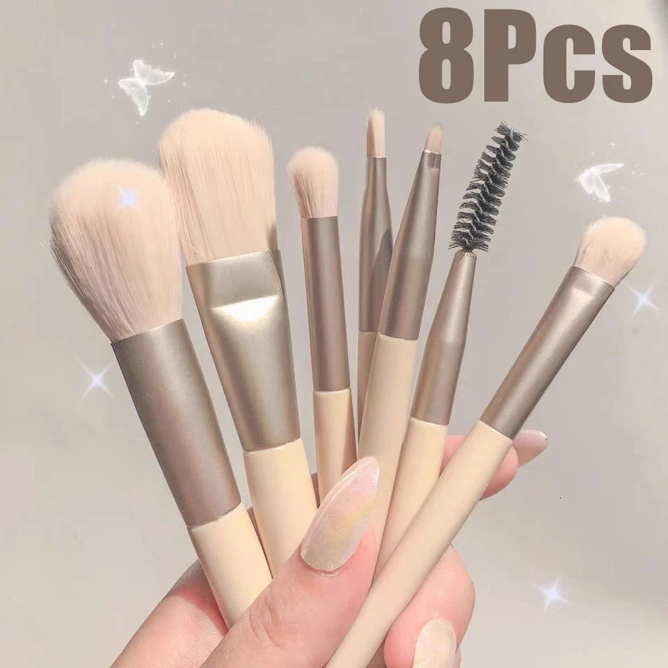 8Pcs Makeup Brush Set Makeup Concealer Brush Blush Loose Powder Brush Eye Shadow Highlighter Foundation Brush Beauty Tools 240620