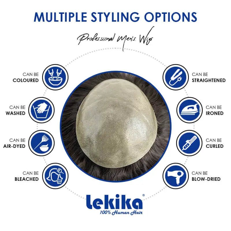 Clearance Sale Knotted Microskin Male Hair Prosthesis 6 Human Hair Man Wig Durable Toupee Hair Men Wig Hair System For Men 240621