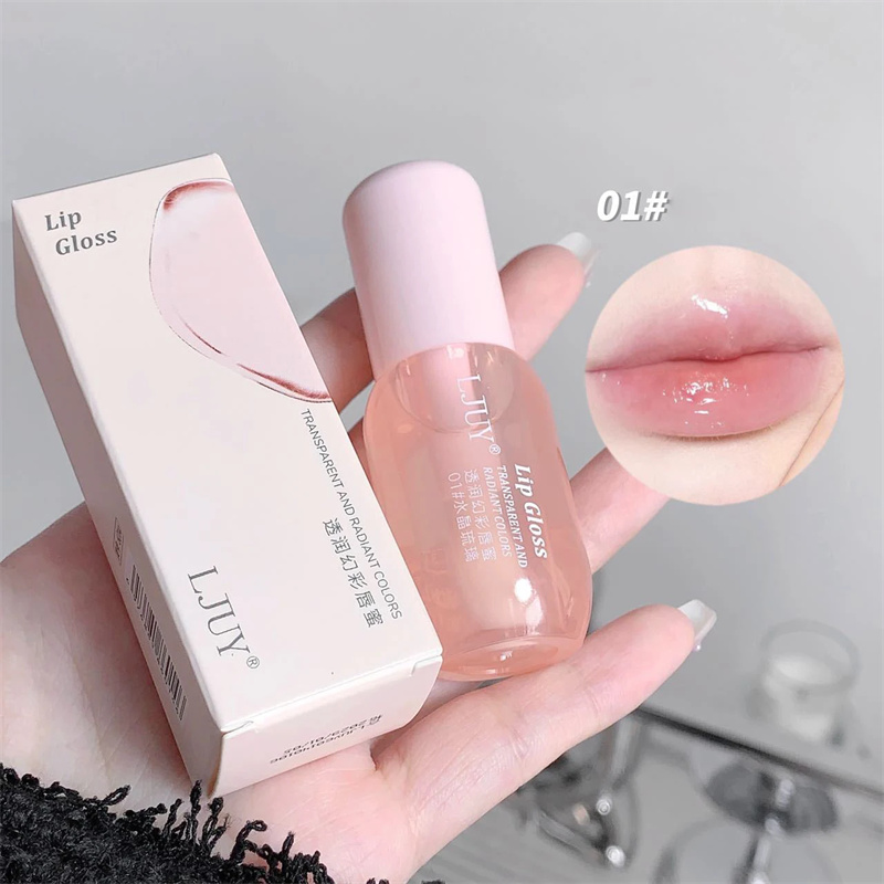 Fruit Crystal Jelly Oil Hydrating Transparent Glass Gloss Plumping Clear Lip Plumper Serum Lips Care Makeup Cosmetics