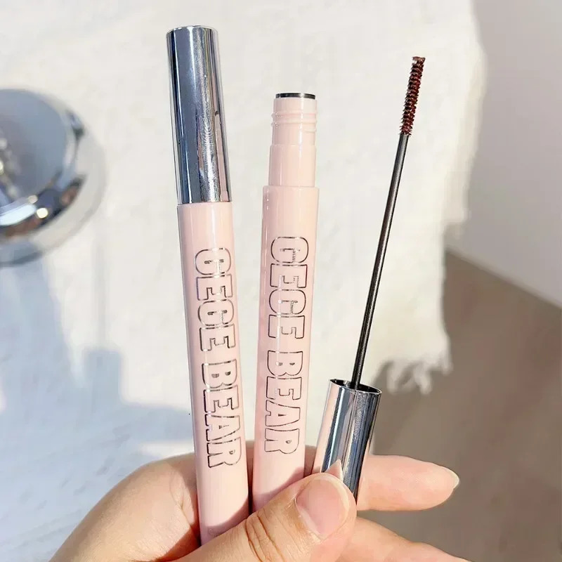 Silk Fiber Matte Mascara Makeup Ultra-Fine Brush Lengthens Eyelashes Waterproof Fast Dry Brown Black Curling Mascara Comestic 240620