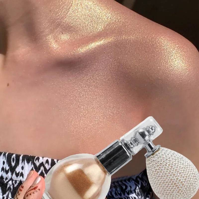 Fashion Highlighter Powder Spray Waterproof Glitter Powder Spray Shimmer Sparkle Powder Makeup for Face Body Highlight Makeup 240620