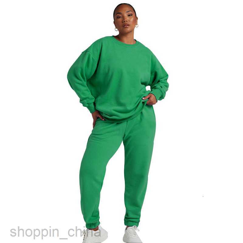 Women's Tracksuits Fashion solid color sports jogging suit Autumn and winter new solid color Pullover long sleeve sweater women two-piece casual 