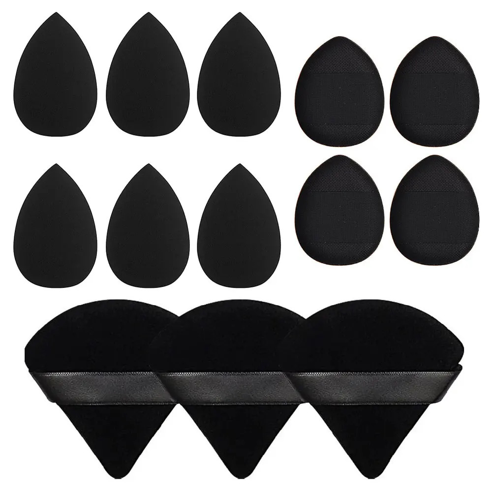 13 PSC Beauty Puff Set Large Beauty Blending Blender Spong 3 corners velvet puff Finger Puff Makeup Foundation makeup tool 240620