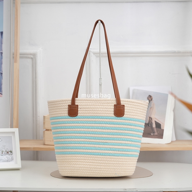 Fashionable Women's High end Versatile Forest Series Woven Bag Instagram Shoulder Bag Commuter Leisure High end Western Style Beach Bag Tourism V