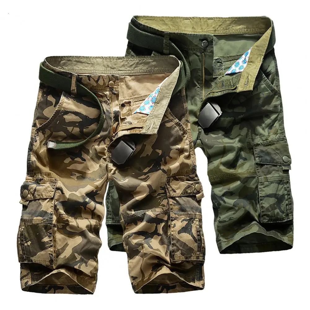 Mens Military Cargo Shorts Army Camouflage Tactical Men Cotton Loose Work Casual Short Pants 240620
