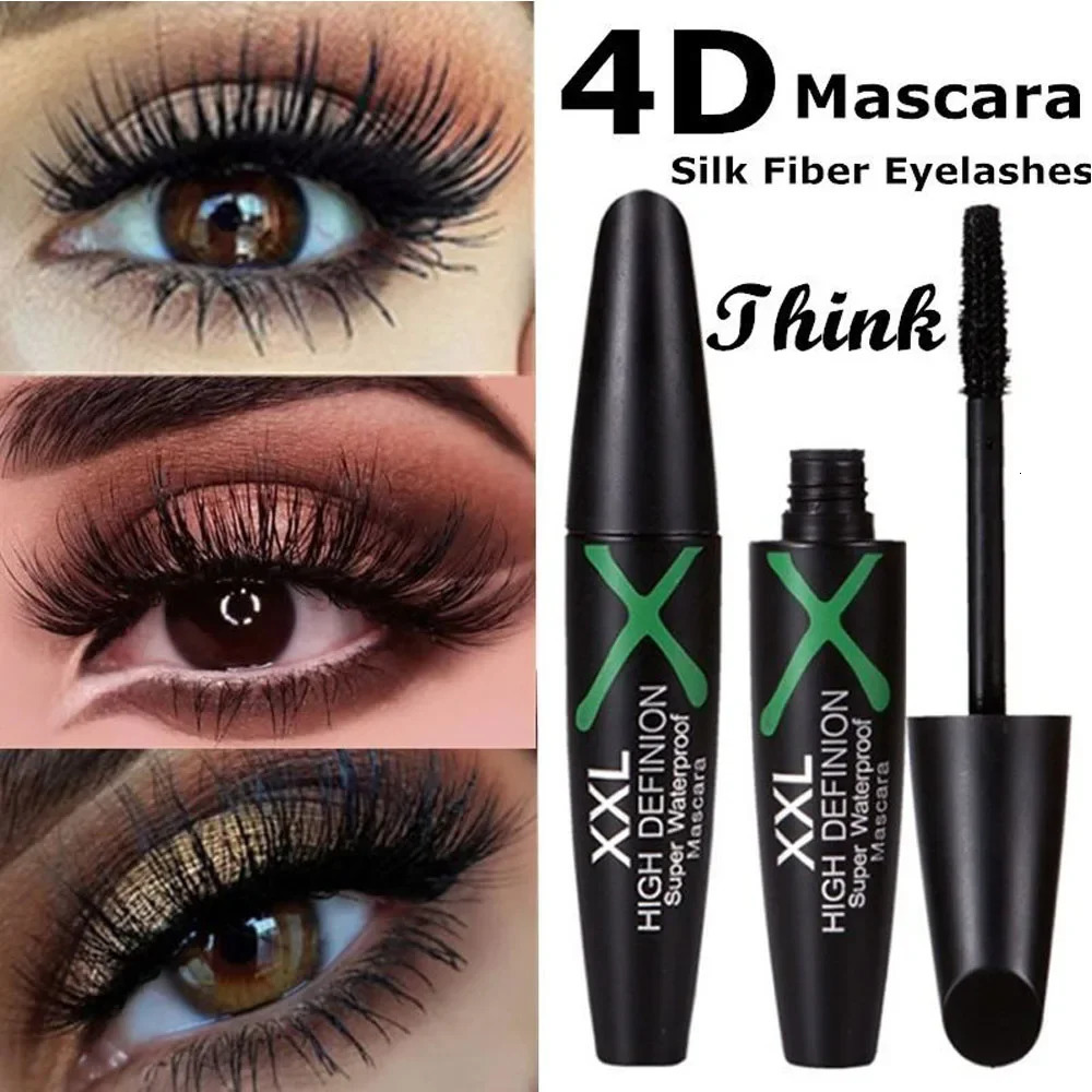 1 Pc 4D Silk Fiber Eyelashes Lengthening Mascara Waterproof Long Lasting Lash Black Eyelashes Extension Make Up 3D Mascara 240620