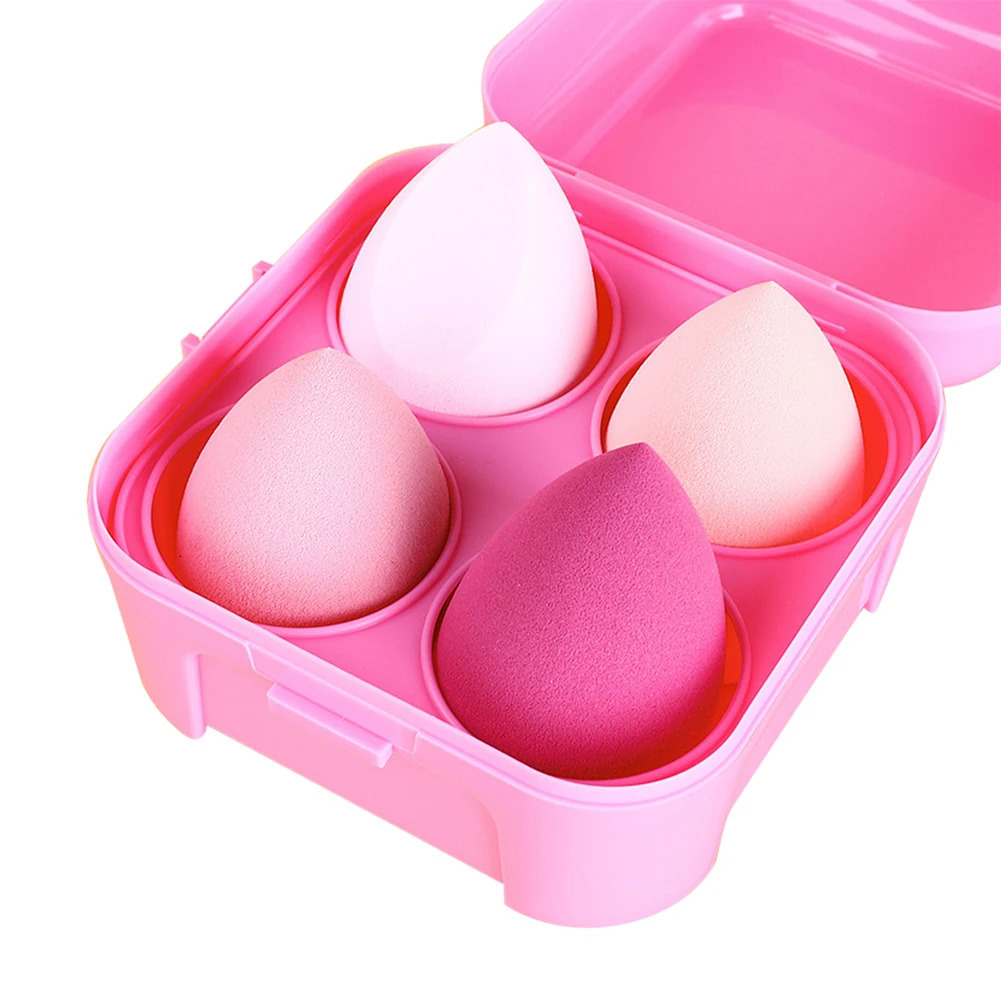 4pcs Color Makeup Sponge Dry Wet Dual-use Beauty Powder Puff Cosmetic Ball Foundation Powder Puff Bevel Cut Make Up Sponge Tools 240620