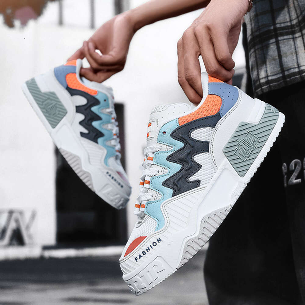 Ddmyoutdoor New Board Fashion Week White Color Block Men S Versatile Casual Sports Autumn Trendy Shoes