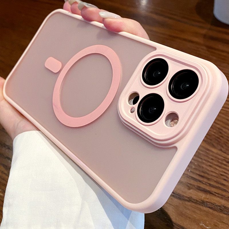 Magnetic For Magsafe Wireless Charger Camera Lens Protection Cover Matte Translucent Armor Shockproof For iPhone 16 15 14 Plus 13 12 11 Pro Max Soft T