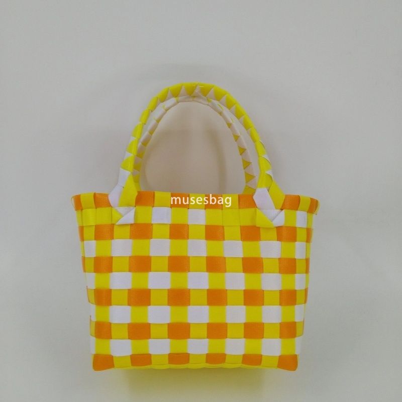 Designer Ladies Fashion Classic Casual Multi functional Hot selling Small Cabbage Basket PVC Woven Bag Open Hand Carrying Small Bag with Hand Gift