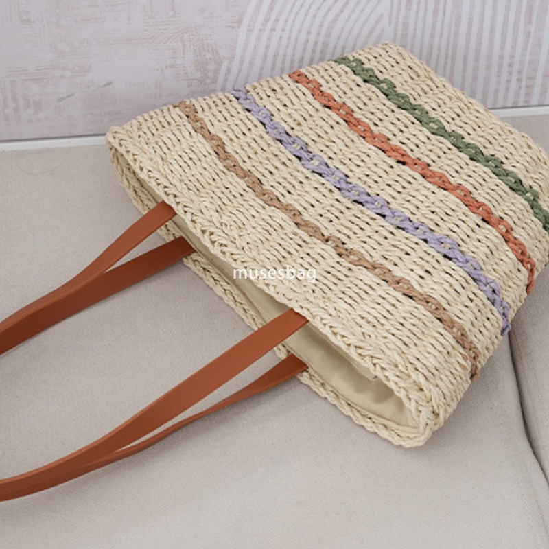 High quality women's fashion classic retro lazy fresh sweet travel new fashion large capacity straw woven bag summer versatile vacation beach tot