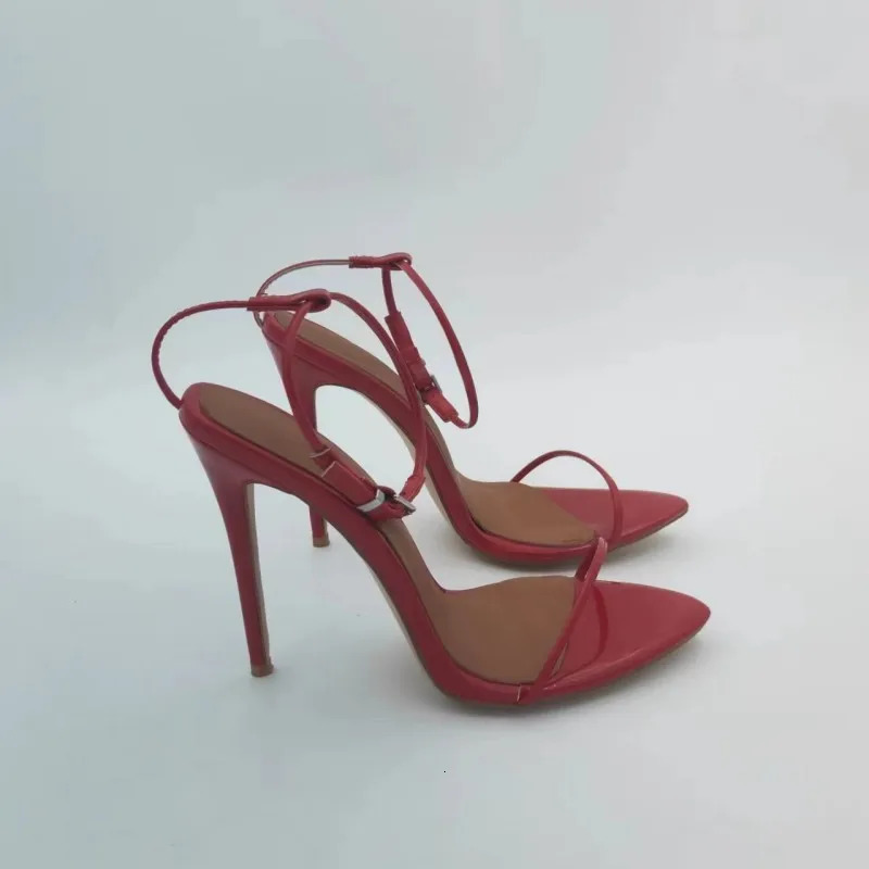 Sexy Womens Sandals Summer Shoes 2024 Ankle Strap Flip Flops Black Red White Heeled Party Wedding Dance Shoes Large Size 240620