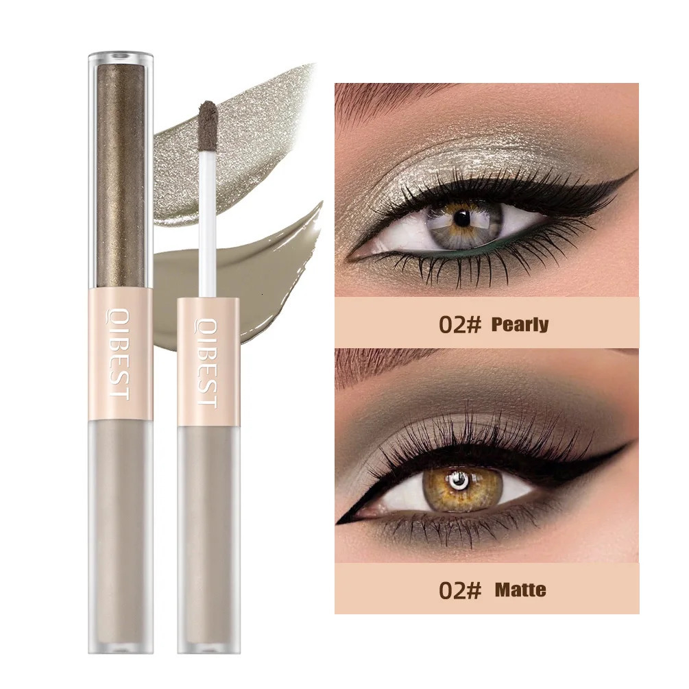 2 In 1 Stick Pearly Matte Eyeshadow Cream Smooth Nude Eye Makeup Liquid Contour Shadow Stick Waterproof Shimmer High Light Pen 240620