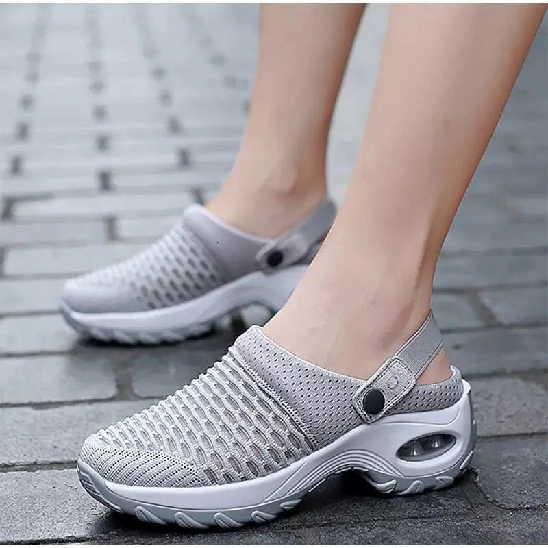 2024 Summer Baotou After The Empty Net Surface Daily Drag A Slip-on Half Drag Air Cushion Womens Shoes Outside Penetration 240620