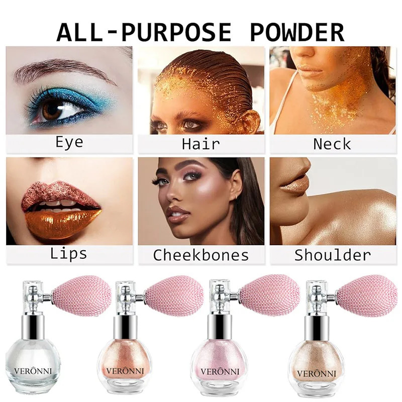 High Gloss Body Diamond Shimmering Spray Powder Highlight Powder Makeup Suitable for and Body Skin Hair Clothes Cosmetics 240620