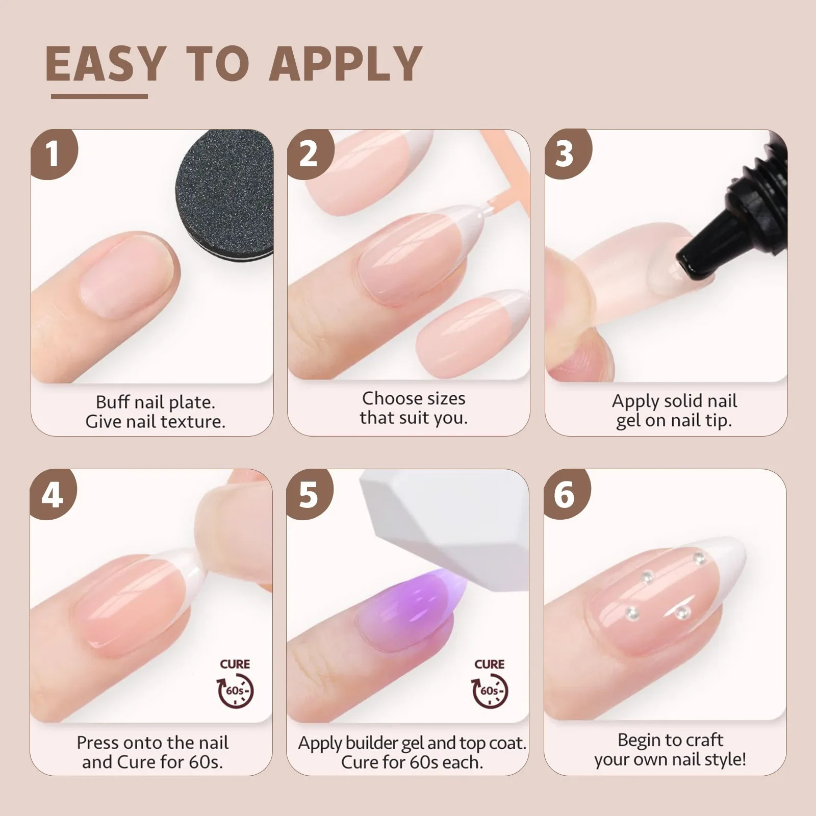 150pcsboxed False Nails Press On Nail Long Short Almond Nail Detachable French Style Wearing Manicure Fake Nail Patch 240620