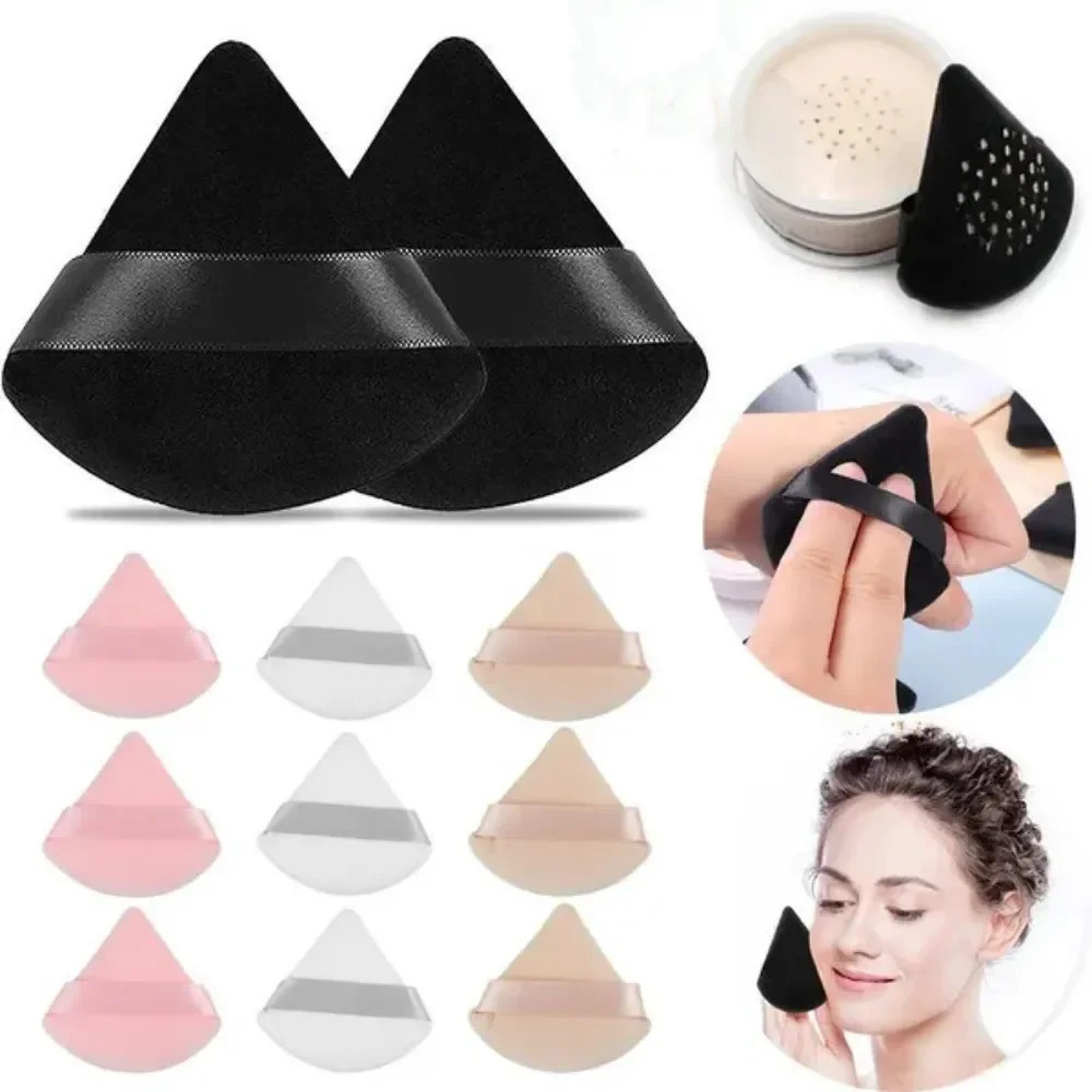 Triangle Powder Puff Soft Makeup Sponge for Face Make Up Eyes Con Shadow Cosmetic Washable Mini Velvet Foundation Puff 240620