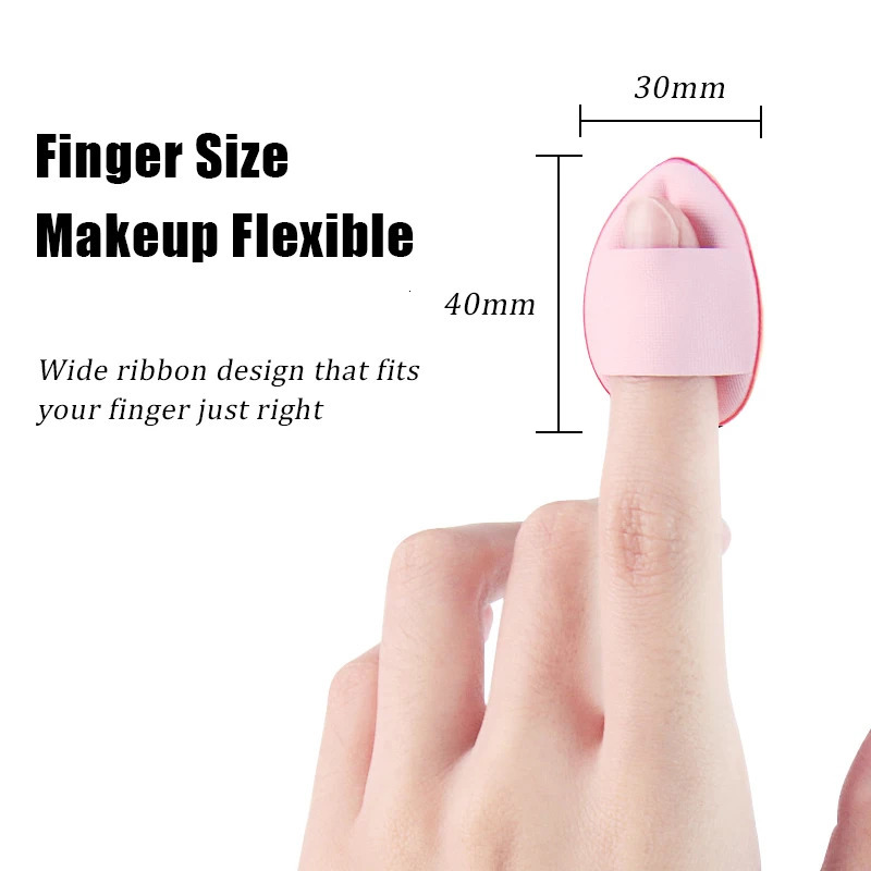 Mini Size Finger Puff Makeup Sponge Set Face Concealer Foundation Puff Detail Professional Cosmetic Pad Makeup Tool 240620