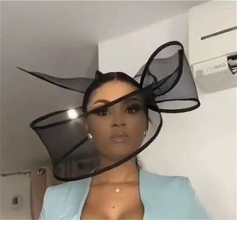 Black Fascinator Wedding Pillbox Hat Women Elegant Hats Hair Clip Church Ladies Party Headpiece Fashion Headwear