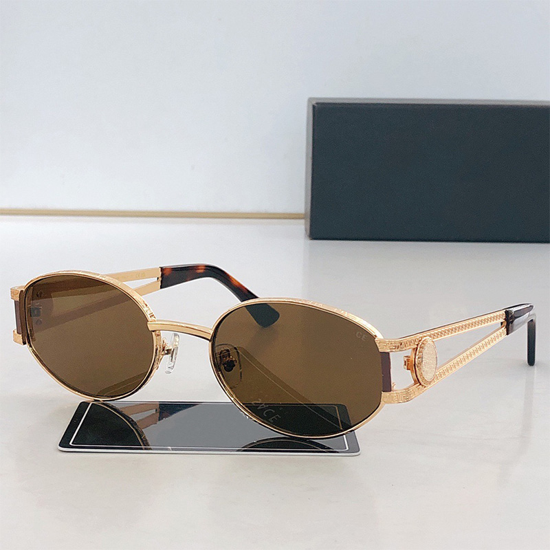 Summer Style 24SS New Fashion Women Sunglasses Oval Metal Frame VE6747 Fashion Leisure Designer Men Sunglasses With Special Packaging