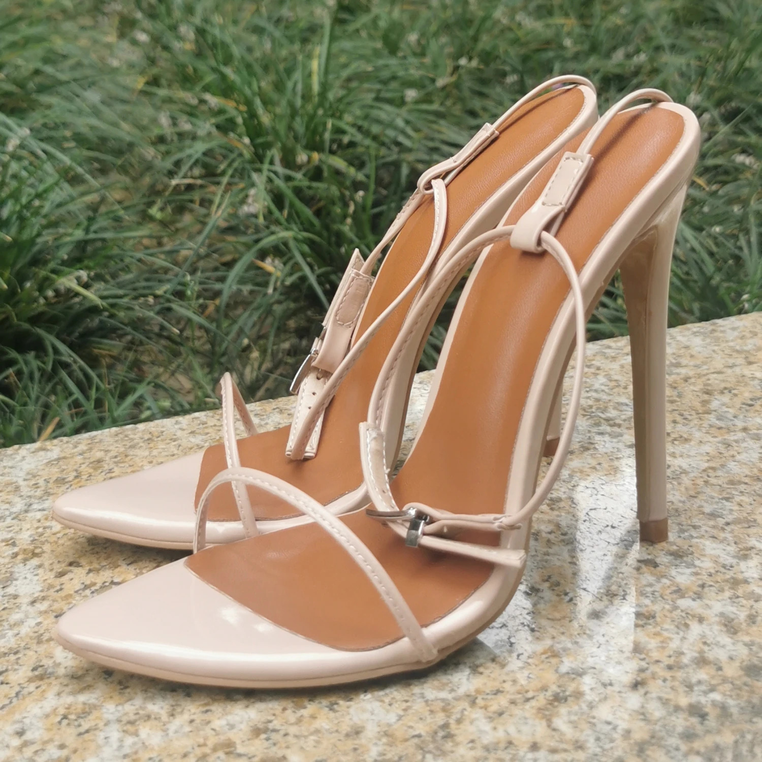 Sexy Womens Sandals Summer Shoes 2024 Ankle Strap Flip Flops Black Red White Heeled Party Wedding Dance Shoes Large Size 240620