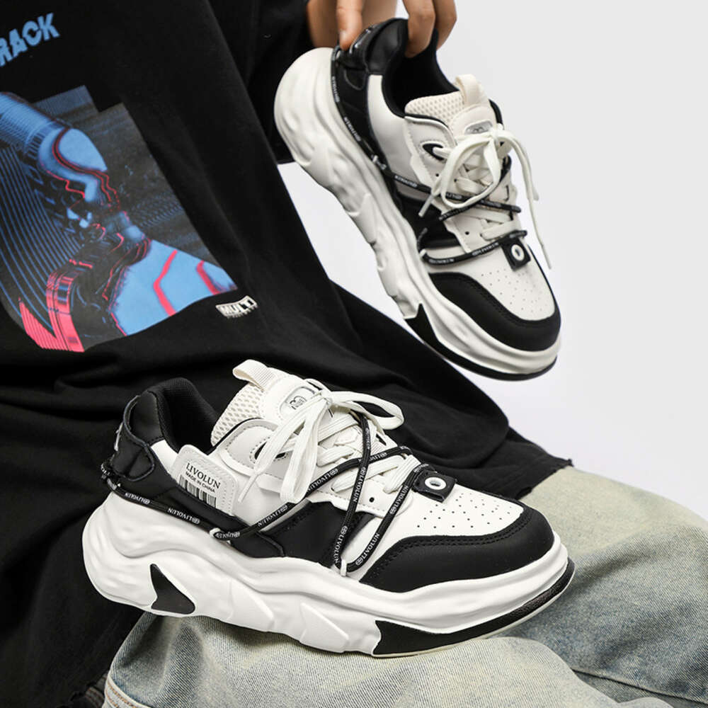Ddmysports New Student Casual Thick Sole Eightened Dad Female Korean Edition Instagram Trendy Versatile Sports Shoes Male OUTDOOR
