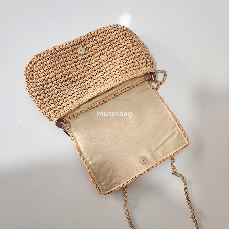 Fashionable Women High Quality Retro Practical Multi functional Bag ins Grass Weaving Fashion Crossbody Bag Autumn Easy to Wear Handheld Small Square 