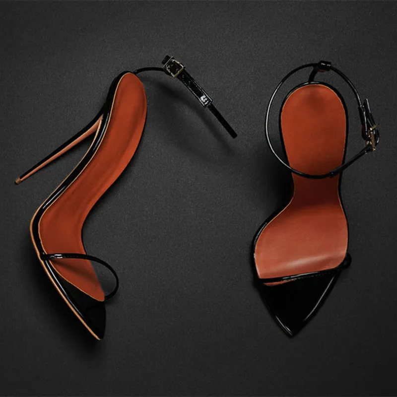 Sexy Womens Sandals Summer Shoes 2024 Ankle Strap Flip Flops Black Red White Heeled Party Wedding Dance Shoes Large Size 240620