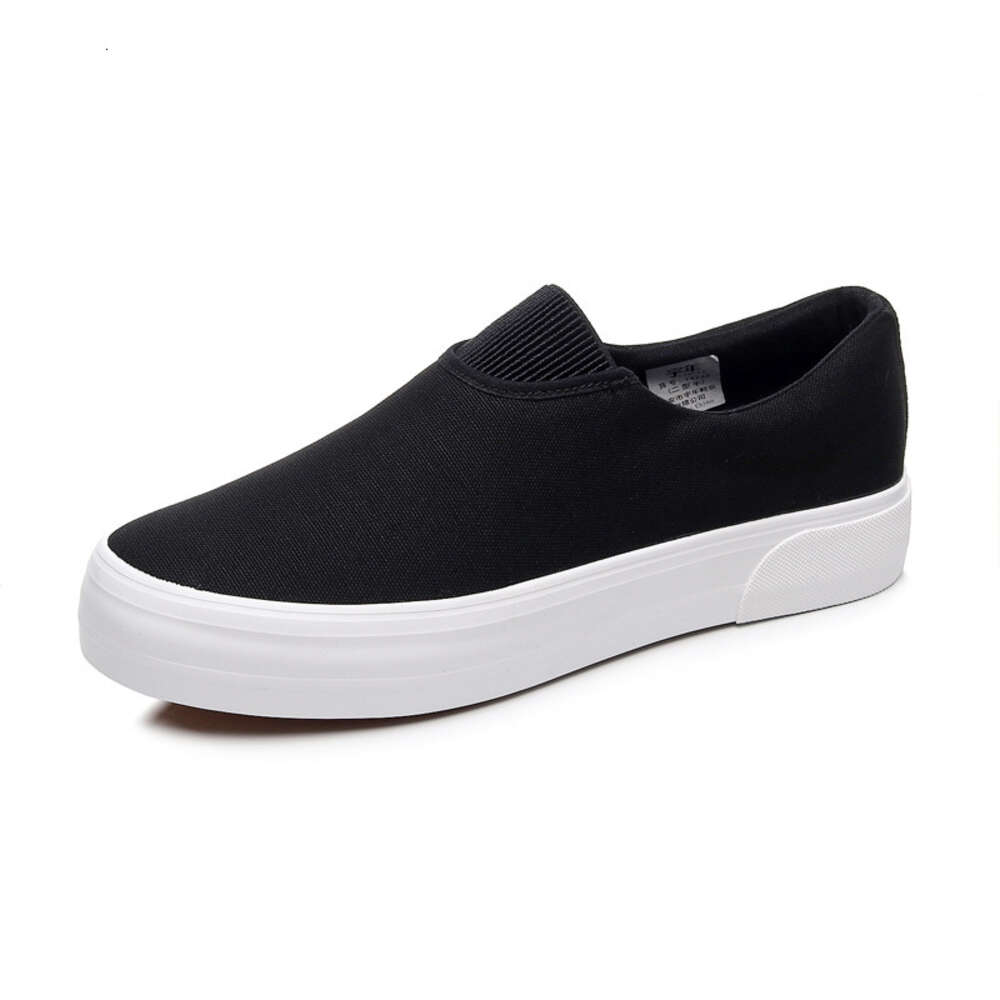 YN068 New 2023 Thickened Sole Trendy Canvas for Men's Casual Flat Bottom One Foot Pedal Shoes Wear resistant Cow Tendons