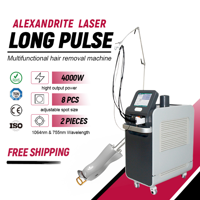 Newest ND Yag Laser 1064nm Remove hairs fast painless Alexandrite Laser Long Pulse Hair Removal Machine