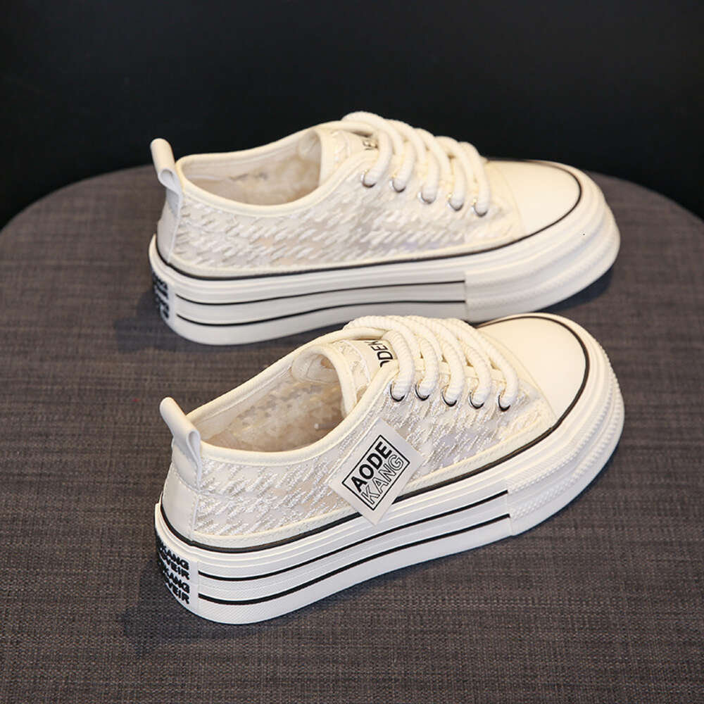 Ddmyoutdoor Canvas Women S Summer New Student Korean Edition Instagram Versatile Thick Sole Transparent Mesh Casual Shoes