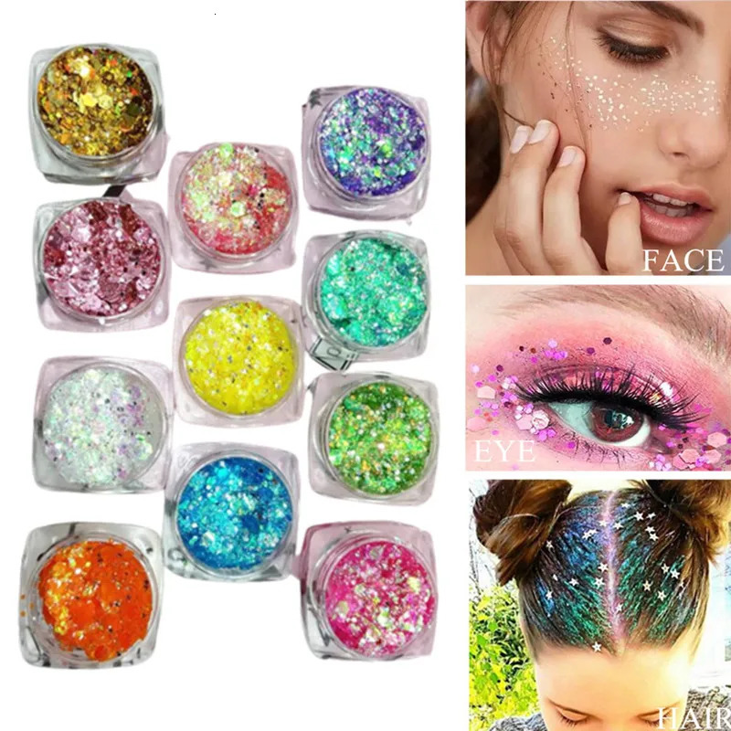 Glitter Eyeshadow Gel Makeup Nail Art Mermaid Sequins Shimmer Diamond Eye Shiny Skin Highlighter Face Body Glitter 240620