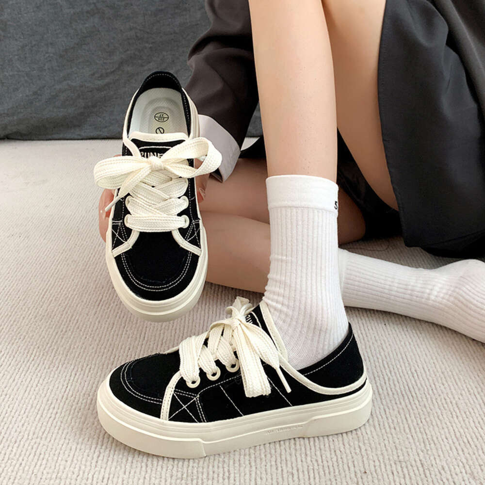 Canvas For Women 2024 New Student Korean Edition Instagram Versatile Thick Sole Board Spring And Autumn Casual Shoes Tp331