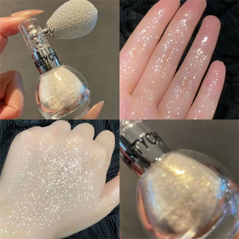 Diamond High Gloss Glitter Spray Highlighter Powder Air Bag Fragrance-Infused Shiny High Light For Face Body Makeup Cosmetics 240620