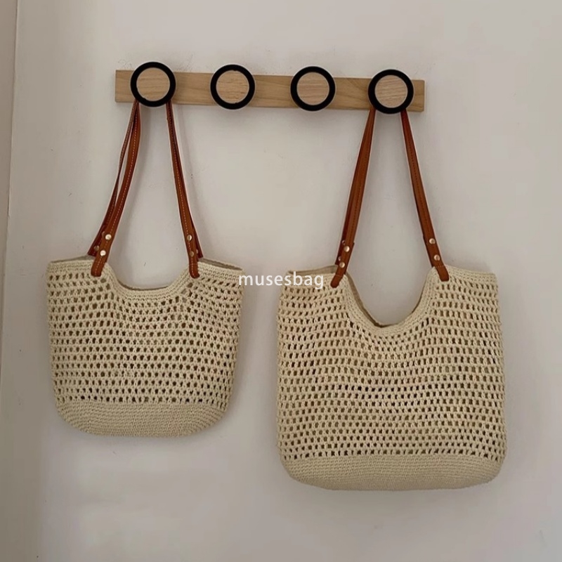 Fashionable Women High Quality Classic Multi functional Summer Grass Woven Bag Commuting Carrier Extra Large Bag Seaside Beach Large Capacity Shoulder
